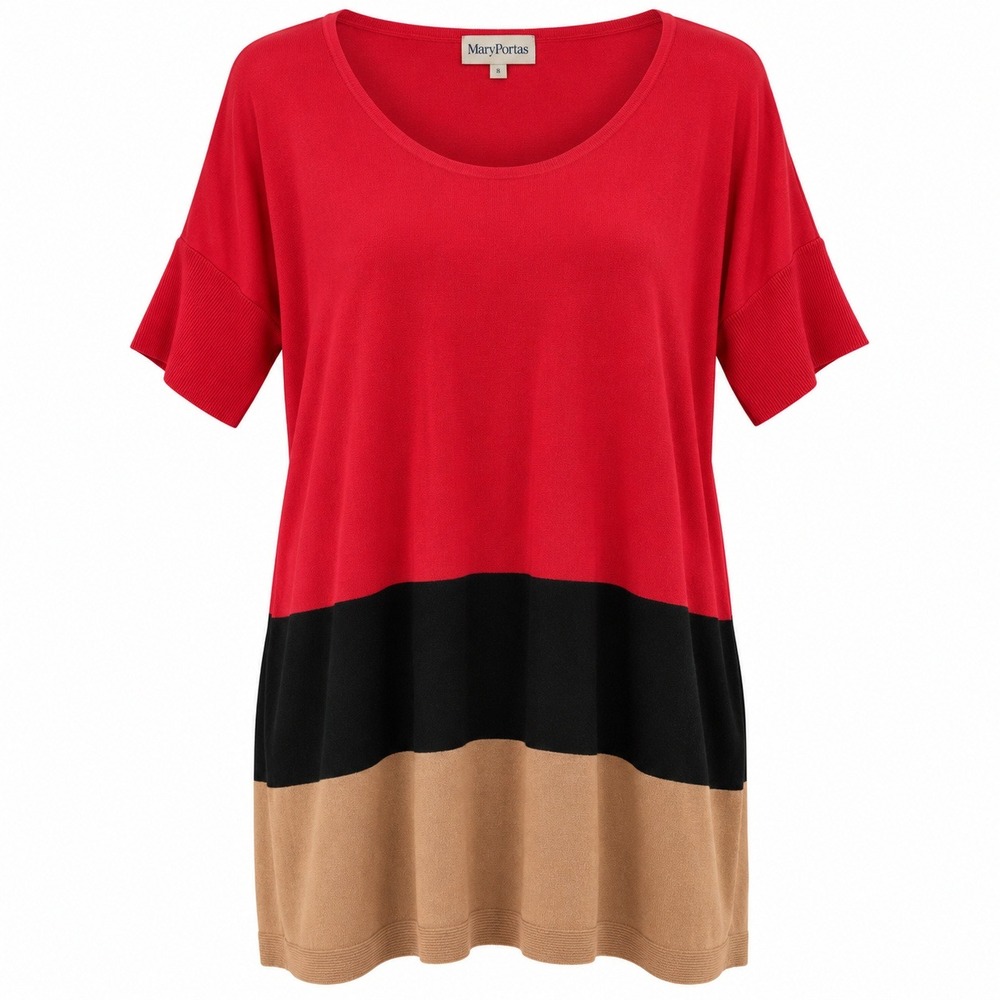 Mary Portas Mod Colorblock Oversized Knit Mini Dress Tunic UK 8 80s 90s Style